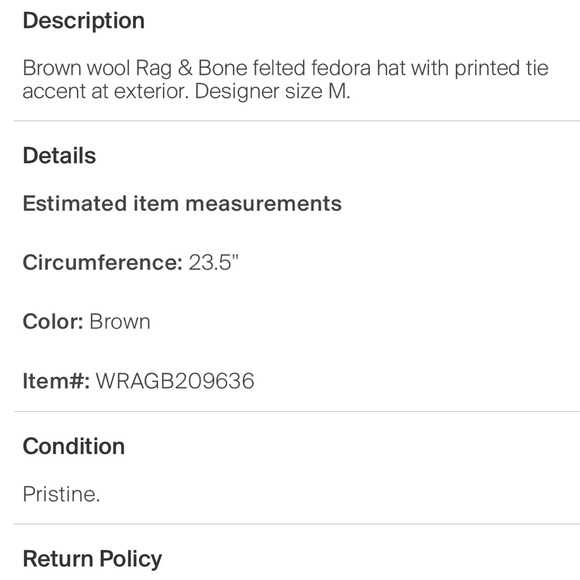 Rag & Bone wool fedora hat - Picture 5 of 5